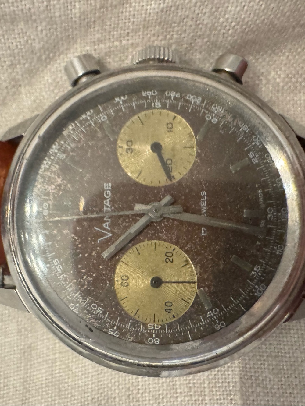 Vintage Vantage Men's Brown Dial Chronograph Watch